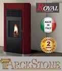 Royal Roberta E Air 120 Rosso 12,1 Kw Stufa Pellet Ermetica Aria Calda Ventilata