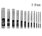 Set Fustelle Punzoni per Cuoio 12pz 3-19mm Fustellatrice Pelle Legno 714027