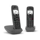 GIGASET AS490 DUO - TELEFONO CORDLESS DOPPIO - VIVAVOCE - BLACK