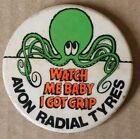 AVON RADIAL TYRES Vintage c1970s Advertising Promo Pin Badge, 55mm, Automobilia