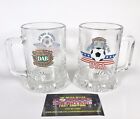 Dortmunder Actien-Brau DAB 1994 World Cup Soccer Glass Beer Mugs 8 oz (x2) NOS