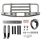 Metal Front Bumper+LED Light for TRX4 Defender Axial SCX10 90046 1/10 RC