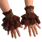 Victorian Steampunk Brown Lace Gear Wrist Cuff Party Gothic Fancy Dress Bracelet