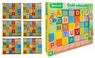 30 cubi educativi cm 4 in legno SirWood impara alfabeto lettere numeri simboli
