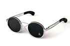 Occhiali da sole rotondi Steampunk occhiali da sole vintage rotondo argento meta