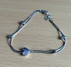 925 silver Snake Chain Bracelet With Hearts