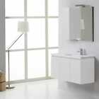 Kiamami Valentina Mobile bagno sospeso 90cm 3 ante bianco foresta, lavabo destro