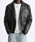 Giubbotto Chiodo Biker Eco Pelle Nero Zara