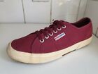 SUPERGA COTU CLASSIC DESIGNER UK 8 EU 42 MENS WOMENS CANVAS MAROON RED TRAINERS