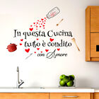 Frasi adesive muro per cucina wall stickers frase in questa cucina tutto è amore