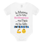 BODY NEONATA INTER Idea Regalo per bimba divertente interista