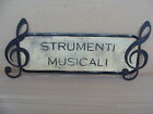 INSEGNA STRUMENTI MUSICALI EPOCA OLD CHITARRA TROMBA PIANOFORTE