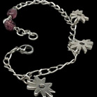 Bracciale da donna Monella Vagabonda fiori cristalli rosa catenina elegante 19cm