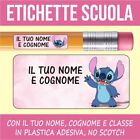 30+120 pz ETICHETTE ADESIVE personalizzate scuola STITCH con il tuo nome