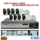 Kit Videosorveglianza CCTV DVR 8 canali 5 MPX ULTRA 8 telecamere HD