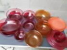 SET TAPPERWARE CIOTOLE CRISTAL rosse e arancio campionario;