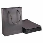 10x Rectangle Kraft Paper Pouches Gift Shopping Bags Black 20x15x6cm