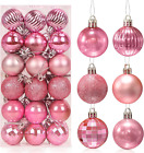 Palline Di Natale Rosa 36 Pezzi, Palline Albero Natale 4Cm, Bagattelle per Alber