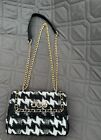 River Island Handbag Across The Body Bag New Without Tags Houndstooth Gold Black