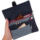 Tobacco Pouch Denim organizer with compartments for filter tips, rolling paper