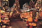 Postcard MA Yankee Candle Company Bavarian Christmas Village Square Tree Lights