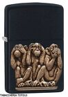 Zippo three monkeys nero con placca