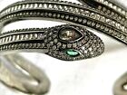 Butler And Wilson Snake Gun Metal Silver Pave Crystal Bangle Bracelet