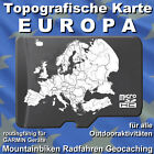 EUROPA Topo Karte HÖHENLINIEN 16 GB microSD Garmin GPSMap Oregon edge Dakota +PC