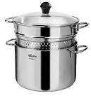 Lagostina Pastaiola cm 22 pentola inox coperchio vetro scolapasta scola - Rotex