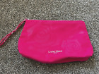 Lancome Make Up / Cosmetics Bag Pink with Floral Imprint