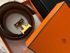 Originale Hermes Cintura Unisex Buckle H Gold - Usata