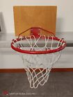 canestro basket regolamentare, con piccolo tabellone in legno