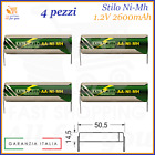 Batteria batterie pile ricaricabili x ni-mh 1.2V volt 2600mAh a saldare aa stilo