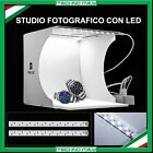 STUDIO SET FOTOGRAFICO PORTATILE PIEGHEVOLE LIGHT BOX CON ILLUMIN. LED 6 SFONDI