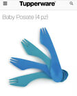 TUPPERWARE BABY POSATE 4 Pz.3 POSATE IN 1! COLTELLO ,FORCHETTA,CUCCHIAIO INSIEME