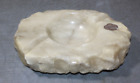 Alter Aschenbecher Naturstein Onyx Marmor Massiv Genuine Alabaster Italy