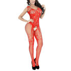 Sexy Women Lingerie Crotchless Fishnet Bodysuit Body Stocking Babydoll Black Ḧ