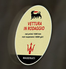 STICKER ADESIVO VETROFANIA TRASPARENTE SPECULARE RODAGGIO MASERATI AGIP 8x12cm