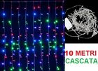 10 metri Cascata led multicolor natalizi.Natale,luci pioggia tenda 10m colorati