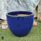 Vaso blu cobalto in ceramica da esterno o interno portavaso fioriera giardino