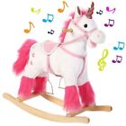 Unicorno a Dondolo Cavalcabile Peluche Cavallo Giocattolo Bambini Suoni Bianco