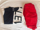 Boys Levi Multi Coloured T-Shirt & Red Shorts Set  For Size 12 To 13 Years