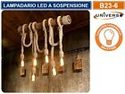 LAMPADARIO A SOSPENSIONE COUNTRY IN CORDA CANAPA BAMBU CON 6 ATTACCHI E27