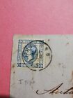 FV92 Litografico 15c Isolato 1863 Milano Genova Cover Con Testo Storia Postale