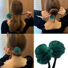 Set 2PZ Accessorio chignon capelli fiore verde stick flessibile - 01-2PZ VERDE