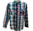 DESIGUAL size XL / XXL men s shirt shirt multi-colored check long sleeve LOGO