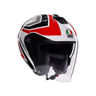 Casco Jet Moto AGV IRIDES TOLOSA White/Black/Grey/Red - Bianco/Nero/Grigio/Rosso