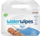 WaterWipes Salviette per neonati (4 x 60 pezzi) 240 salviette 99,9% di acqua