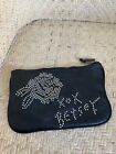 Betsey Johnson Small Black Leather Clutch Bag