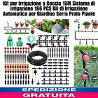 Kit per Irrigazione a Goccia 15M Sistema di irrigazione 166 PCS x giardino serra